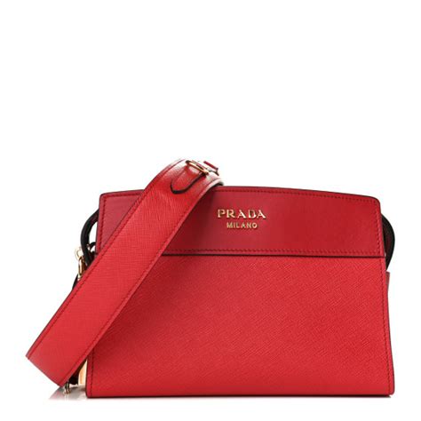 prada bandoliera rossa|PRADA Saffiano Soft Calfskin Bandoliera Bag Rosso.